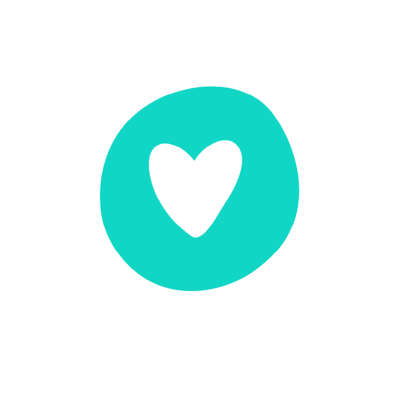 Teal Popping Heart animation